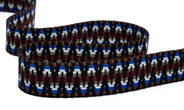 Gewobenes Band 40 mm - Aztec Schwarz Dunkelrot Blau