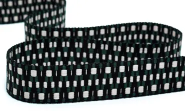 Gewobenes Band 40 mm - Aztec Schwarz Ecru Pinie