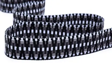 Gewobenes Band 40 mm - Aztec Schwarz Weiss Grau