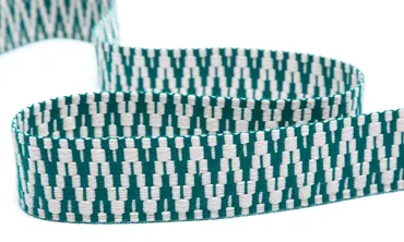 Gewobenes Band 40 mm - Aztec Ecru Petrol