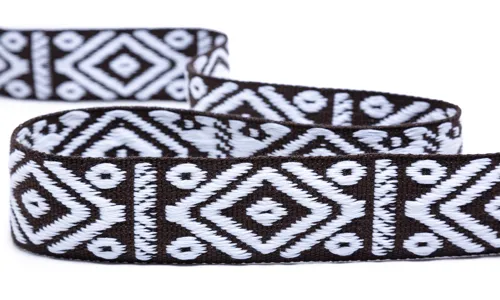 Gewobenes Band 40 mm Rhombus Dunkelbraun Weiss 49-040-321005.jpg