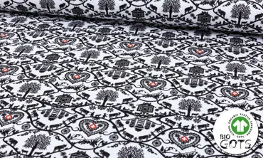 BIO French Terry Brushed - Scherenschnitt Weiss