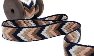 Gewobenes Band 30 mm - Arrows Puderrosa Taupe Braun