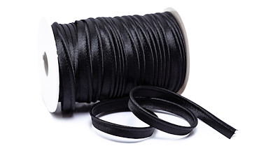 Paspel Satin 10 mm - col 001 Schwarz
