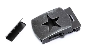 Gurtschnalle 30 mm - Stern Antiksilber