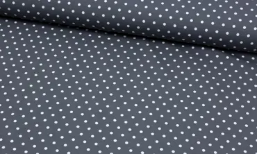 Jersey kleine Punkte - Grau Weiss