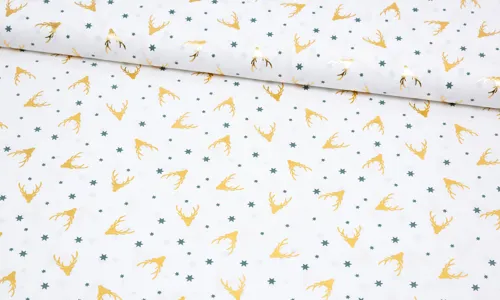 Baumwolle Weihnachts Hirsch Gold Print QTBWD-1002.jpg