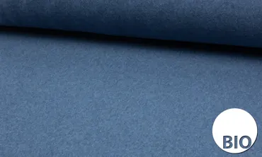 BIO Baumwoll Fleece - Jeansblau meliert