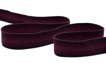 Gewobenes Band 40 mm - Herringbone Pflaume Bordeaux Terra