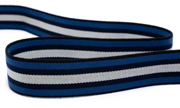 Taschenband 40 mm - Blockstreifen Royal Schwarz Ecru