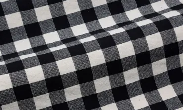 Baumwollstoff Karos XL - Schwarz