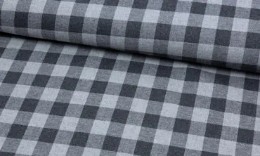 Flanell Karos XL - Grau Schwarz