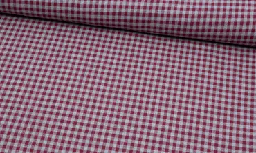 Flanell Karos - Grau Dunkelrot