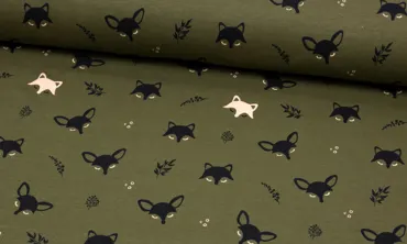 French Terry Nightglow - Fox Olive