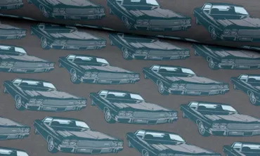 French Terry - Oldtimer Taupe Petrol