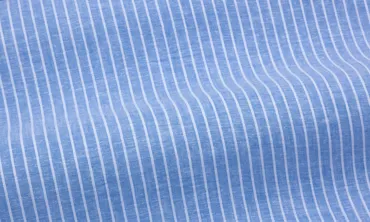 Leinen Baumwoll Mix - Streifen Blau Weiss