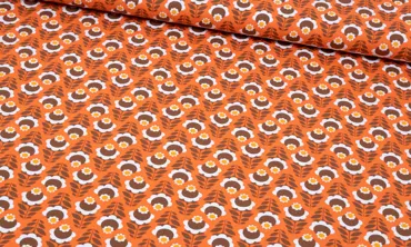 Jersey Fresh Retro Flowers Orange