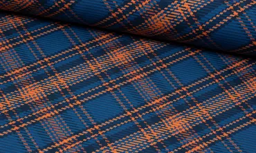 French Terry Fräulein von Julie - Tartan Check Jeans Orange
