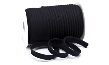 Paspelband 10 mm - col 001 Schwarz