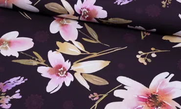 Jersey - Gartentraum Aubergine