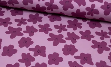 French Terry - Retroblumen Fuchsia