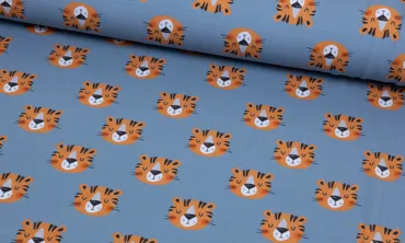 French Terry Fräulein von Julie - Sleepy Tiger Blau