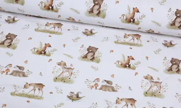 French Terry Fräulein von Julie - Animal Friends Ecru