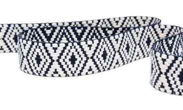 Gewobenes Band 40 mm - Rhombus Navy Natur