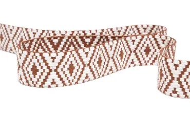 Gewobenes Band 40 mm - Rhombus Cognac Natur