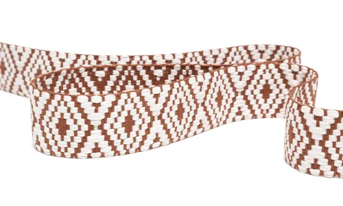 Gewobenes Band 40 mm Rhombus Cognac Natur 49-040-322004.jpg