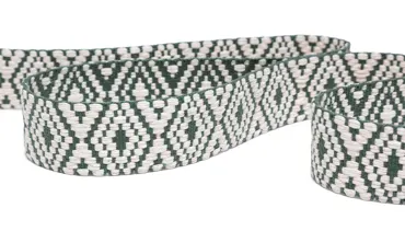 Gewobenes Band 40 mm - Rhombus Dunsttürkis Natur