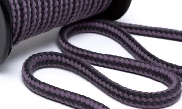 Baumwollkordel 8 mm - Mauve Dunkelgrau