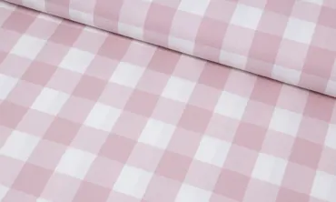 Flanell grosse Karos - Weiss Rosa