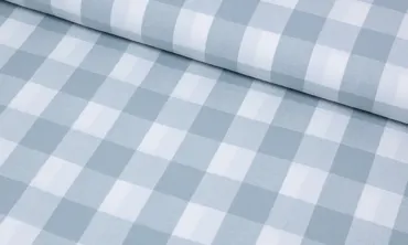 Flanell grosse Karos - Weiss Dunstblau