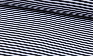 Bündchen Streifen - Weiss Schwarz