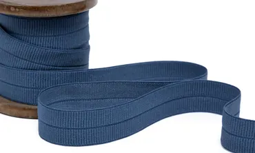 Falzgummi 20 mm gerippt - Jeansblau