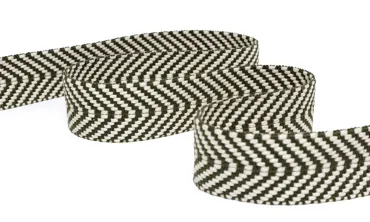 Gewobenes Band 40 mm - Big Herringbone Olive