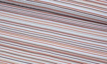 Jersey feine Streifen - Weiss Terra Hellblau