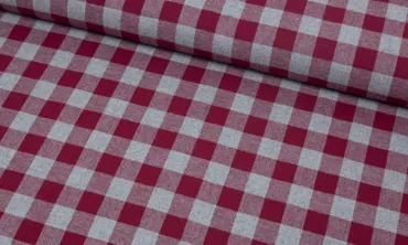 Flanell Karos XL - Grau Dunkelrot