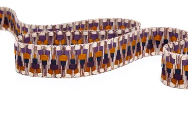 Gewobenes Band 40 mm - Aztec Multicolor Mauve Senf Navy