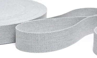 Gurtband 40 mm Baumwolle - Hellgrau meliert