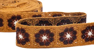 Granny Square Band - Blume Braun