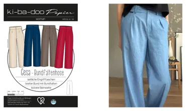 Schnittmuster ki-ba-doo Woman - Gesa Bundfaltenhose