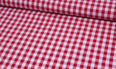 Baumwollstoff Karo 1 cm - Rot