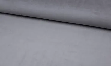 Nicky Plüsch Stoff Uni - Hellgrau