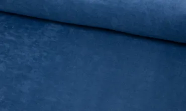 Nicky Plüsch Stoff Uni - Jeansblau