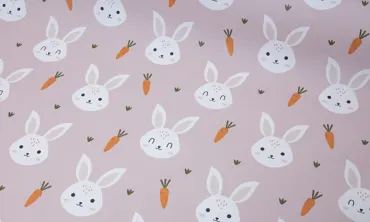 Regenjackenstoff - Kleine Hasen Altrosa