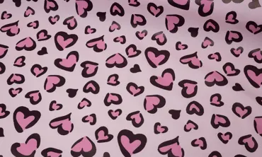 Regenjackenstoff - Grosse Leoherzen Rosa