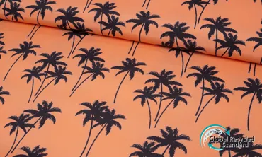 Badeanzugstoff nicht elastisch - Palmen Apricot