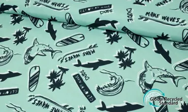 Badeanzugstoff nicht elastisch - Catch the wave Eismint